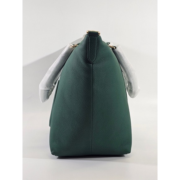 Maison de Sabre Large Leather Weekender Bag Emerald Green Duffel Tote Carry On - Picture 8 of 17